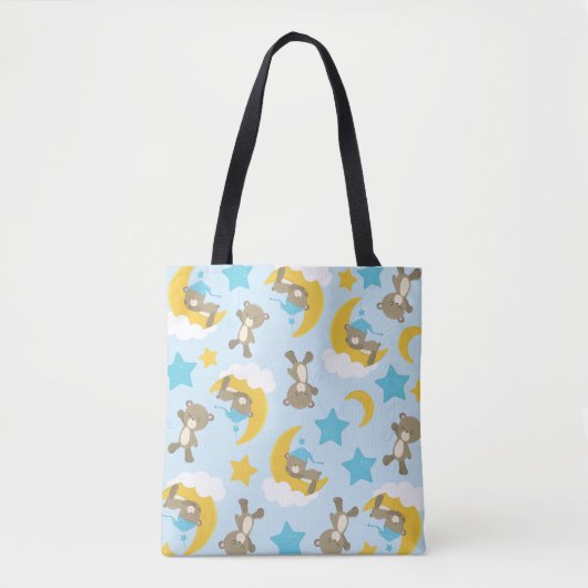 Patroon van Beren, stutten, teddydraden, sterren Tote Bag (Voorkant)