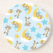 Patroon van Beren, stutten, teddydraden, sterren Zandsteen Onderzetter (Voorkant)