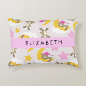 Patroon van Beren, teddyberen, sterren, Jouw naam Accent Kussen (Voorkant)