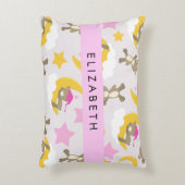 Patroon van Beren, teddyberen, sterren, Jouw naam Accent Kussen (Voorkant(Verticaal))