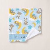 Patroon van Beren, teddyberen, sterren, Jouw naam Bad Handdoek (Wasdoekje)