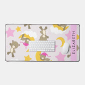 Patroon van Beren, teddyberen, sterren, Jouw naam Bureaumat (Keyboard & Muis)