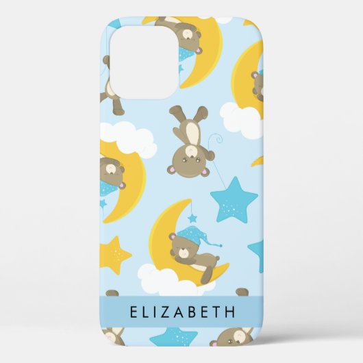 Patroon van Beren, teddyberen, sterren, Jouw naam Case-Mate iPhone Case (Achterkant)