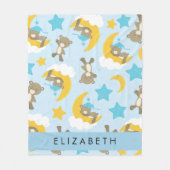 Patroon van Beren, teddyberen, sterren, Jouw naam Fleece Deken (Voorkant)