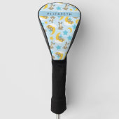 Patroon van Beren, teddyberen, sterren, Jouw naam Golfheadcover (Voorkant)