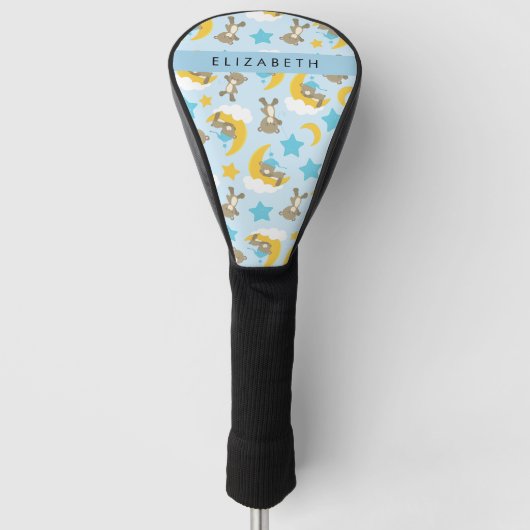 Patroon van Beren, teddyberen, sterren, Jouw naam Golfheadcover (Voorkant)