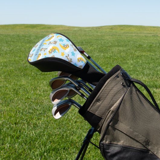 Patroon van Beren, teddyberen, sterren, Jouw naam Golfheadcover (Insitu)