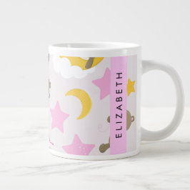Patroon van Beren, teddyberen, sterren, Jouw naam Grote Koffiekop