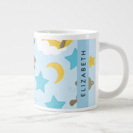 Patroon van Beren, teddyberen, sterren, Jouw naam Grote Koffiekop