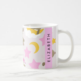 Patroon van Beren, teddyberen, sterren, Jouw naam Koffiemok