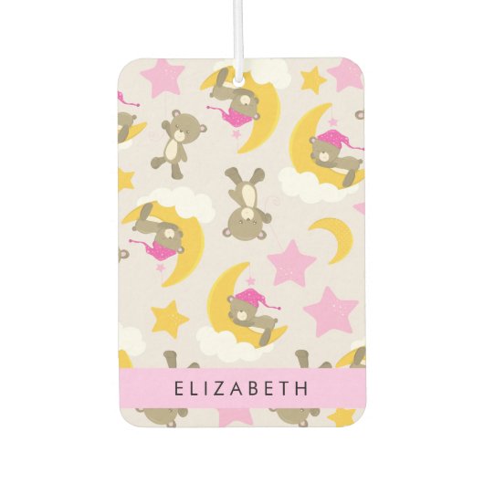 Patroon van Beren, teddyberen, sterren, Jouw naam Luchtverfrisser (Voorkant)