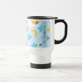 Patroon van Beren, teddyberen, sterren, Jouw naam Reisbeker