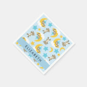 Patroon van Beren, teddyberen, sterren, Jouw naam Servet (Hoek)