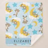 Patroon van Beren, teddyberen, sterren, Jouw naam Sherpa Deken (Voorkant)