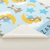 Patroon van Beren, teddyberen, sterren, Jouw naam Sherpa Deken (3/4)