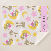 Patroon van Beren, teddyberen, sterren, Jouw naam Sherpa Deken (Voorkant (horizontaal))