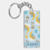 Patroon van Beren, teddyberen, sterren, Jouw naam Sleutelhanger (Voorkant Links)