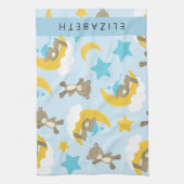 Patroon van Beren, teddyberen, sterren, Jouw naam Theedoek (Verticaal)