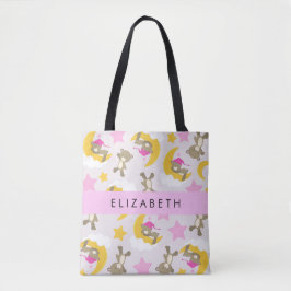 Patroon van Beren, teddyberen, sterren, Jouw naam Tote Bag