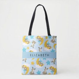 Patroon van Beren, teddyberen, sterren, Jouw naam Tote Bag