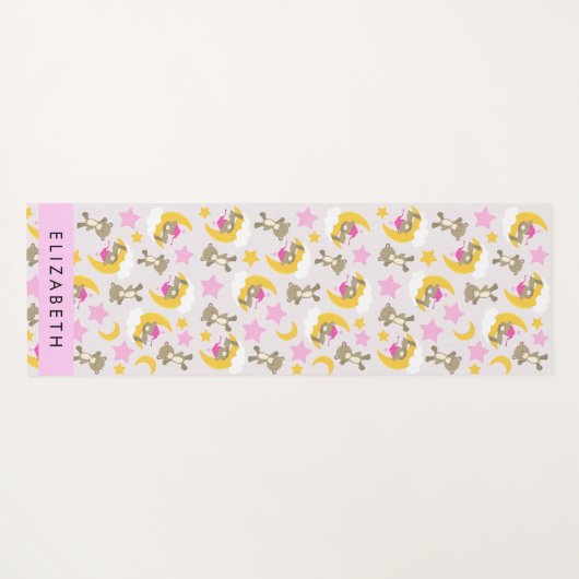 Patroon van Beren, teddyberen, sterren, Jouw naam Yogamat (Achterkant (horizontaal))