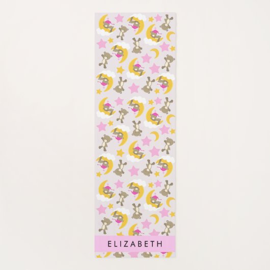 Patroon van Beren, teddyberen, sterren, Jouw naam Yogamat (Achterkant)