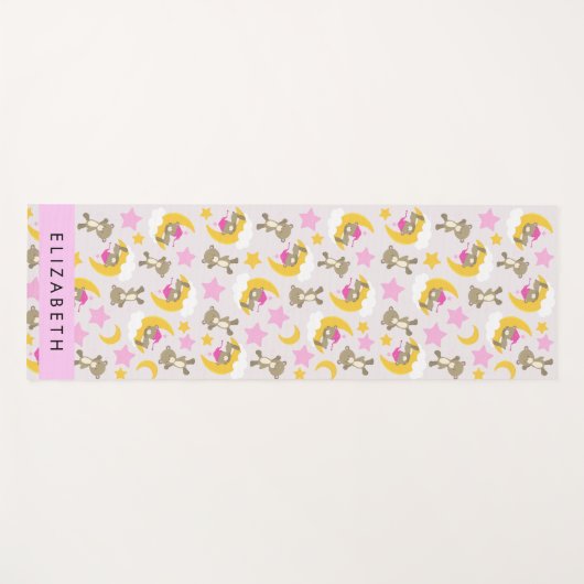 Patroon van Beren, teddyberen, sterren, Jouw naam Yogamat (Voorkant (horizontaal))