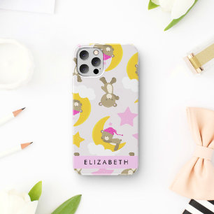 Patroon van beren, teddyberen, sterren, uw naam iPhone 16 hoesje