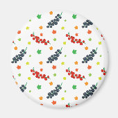 Patroon van bessen, rode bes, blauwe bes, fruit magneet (Voorkant)