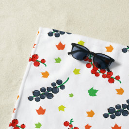 Patroon van bessen, rode bes, blauwe bes, fruit strandlaken