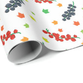 Patroon van bessen, rode bes, bosbes, fruit cadeaupapier (Rol Hoek)