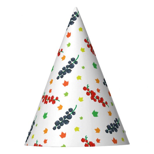 Patroon van bessen, rode bes, bosbes, fruit feesthoedjes (Voorkant)