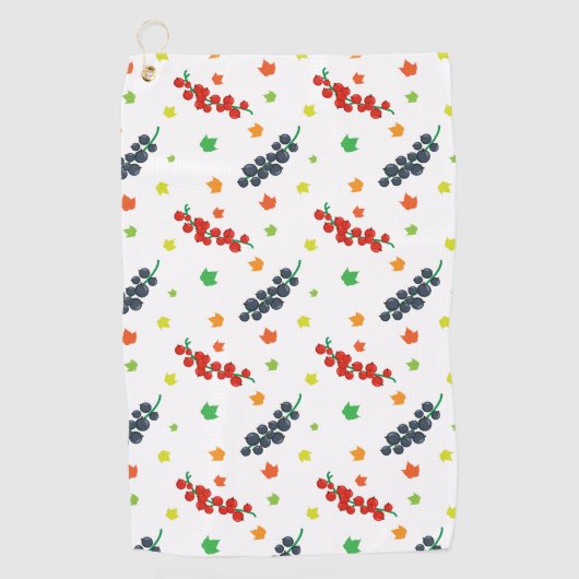 Patroon van bessen, rode bes, bosbes, fruit golfhanddoek (Voorkant)