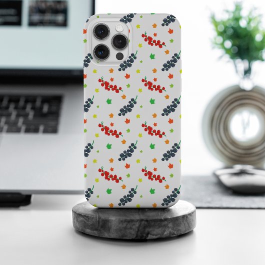 Patroon van bessen, rode bes, bosbes, fruit iPhone hoesje