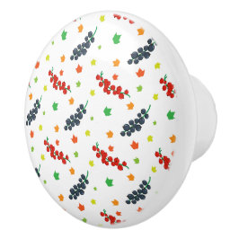 Patroon van bessen, rode bes, bosbes, fruit keramische knop