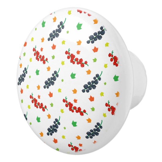 Patroon van bessen, rode bes, bosbes, fruit keramische knop (Rechts)