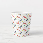 Patroon van bessen, rode bes, bosbes, fruit latte mok (Voorkant)