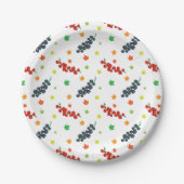 Patroon van bessen, rode bes, bosbes, fruit papieren bordje (Voorkant)