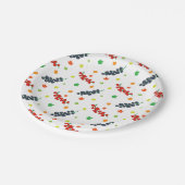 Patroon van bessen, rode bes, bosbes, fruit papieren bordje (Gekanteld)