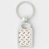 Patroon van bessen, rode bes, bosbes, fruit sleutelhanger (Voorkant)