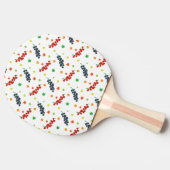 Patroon van bessen, rode bes, bosbes, fruit tafeltennisbatje (Zijkant)