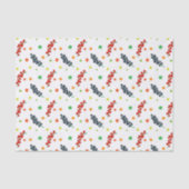 Patroon van bessen, rode bes, bosbes, fruit tissuepapier (Voorkant)