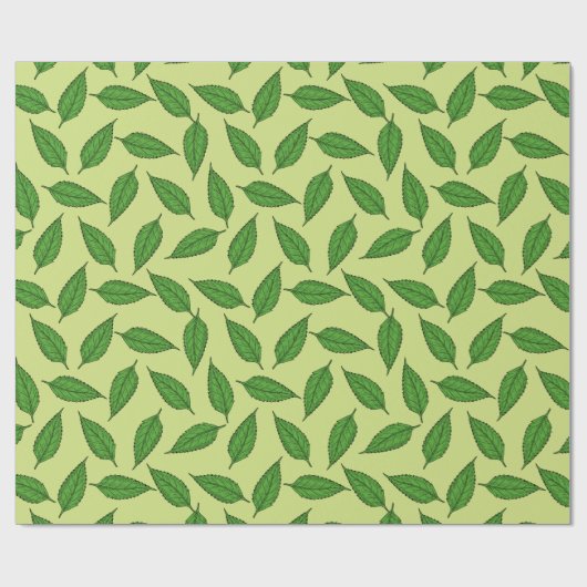 Patroon van bladeren, bladpatroon, voorjaarsblader cadeaupapier (Vlak)