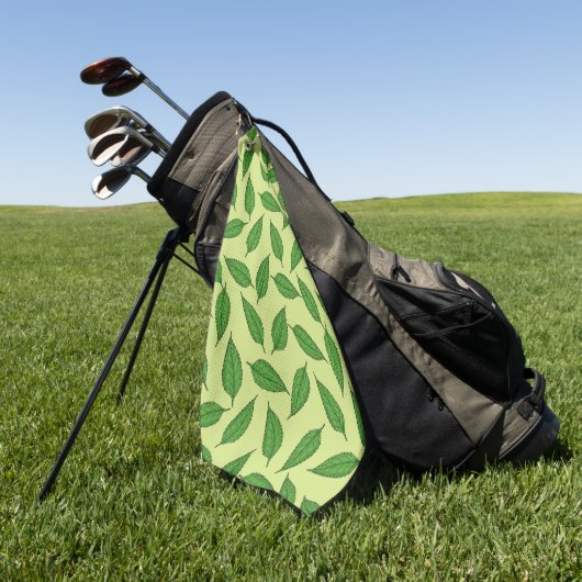 Patroon van bladeren, bladpatroon, voorjaarsblader golfhanddoek (Groen)