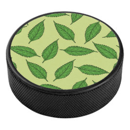 Patroon van bladeren, bladpatroon, voorjaarsblader hockey puck
