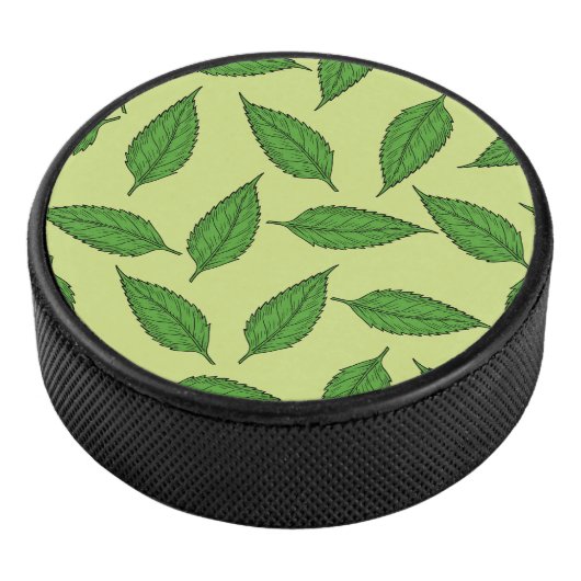 Patroon van bladeren, bladpatroon, voorjaarsblader hockey puck (3/4)