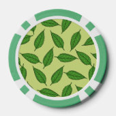 Patroon van bladeren, bladpatroon, voorjaarsblader poker chips (Achterkant)