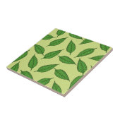 Patroon van bladeren, bladpatroon, voorjaarsblader tegeltje (Zijkant)