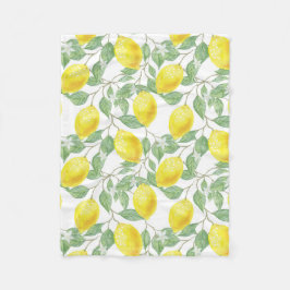 Patroon van bladeren en citroenen fleece deken