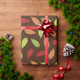 patroon van bladeren, kleurrijke bladeren, herfstb cadeaupapier